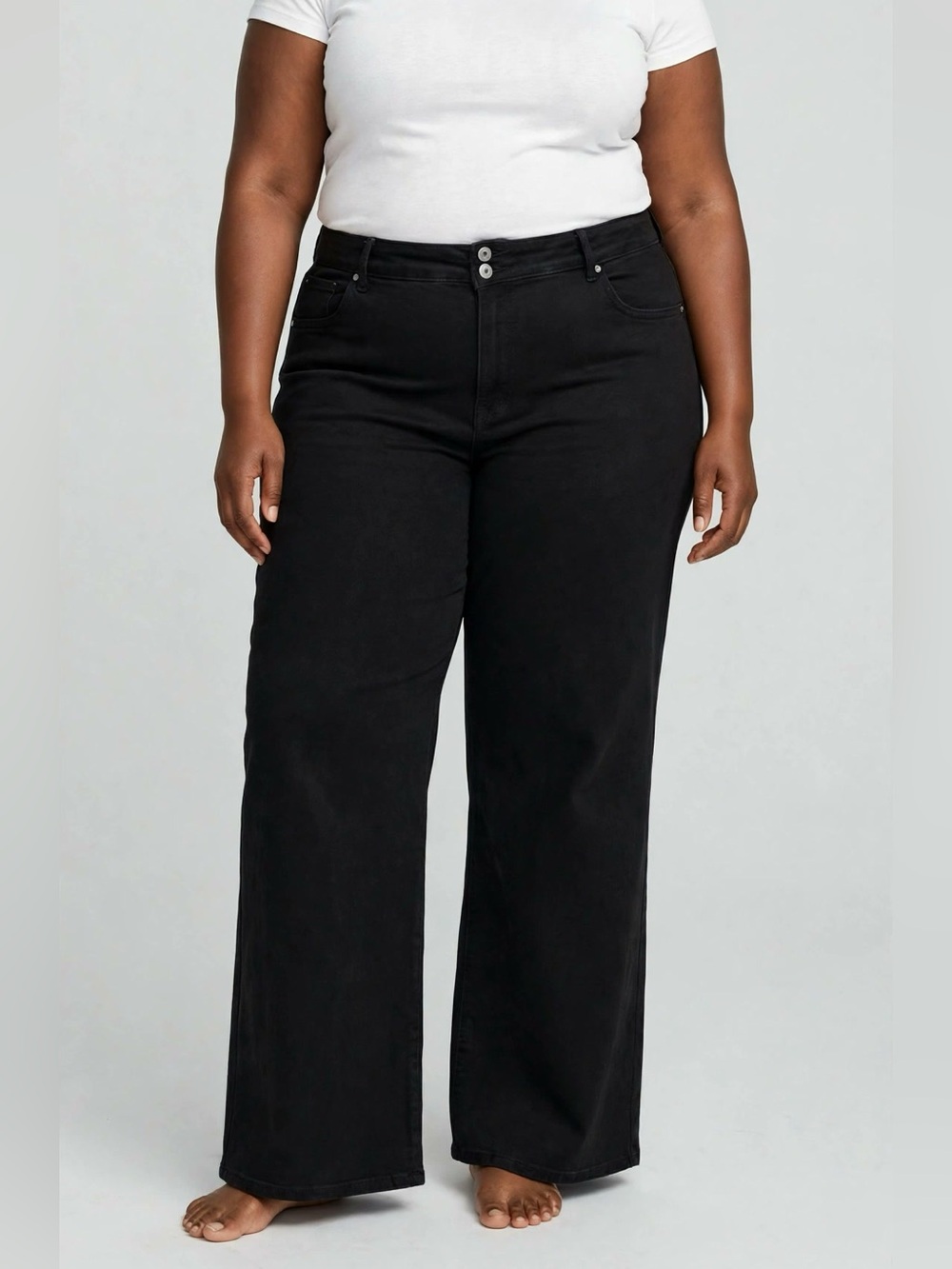 NWT BloomChic Plus Size 4XL High Stretch Wide Leg Cargo Pants in Black us26